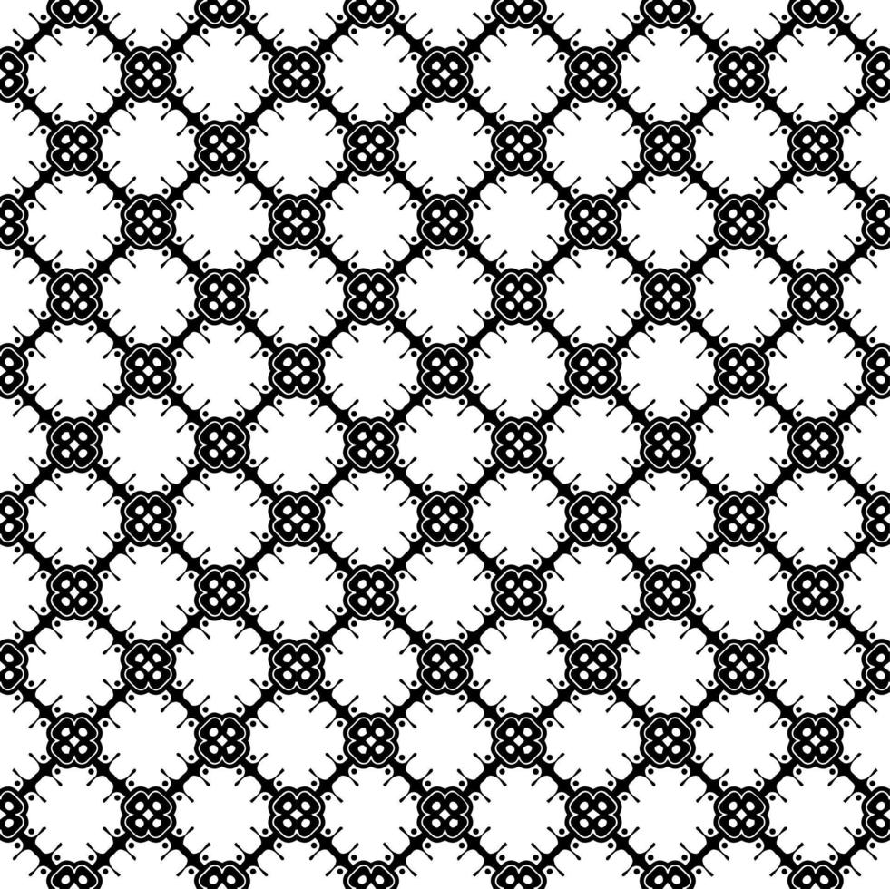 Black and white seamless pattern texture. Greyscale ornamental graphic design. Mosaic ornaments. vector