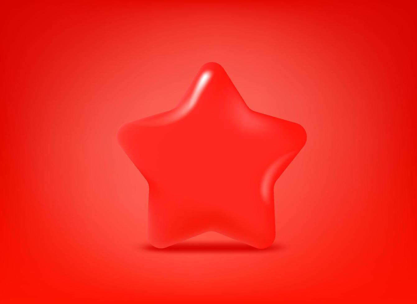 estrella de clasificación roja sobre fondo rojo. ilustración vectorial 3d vector