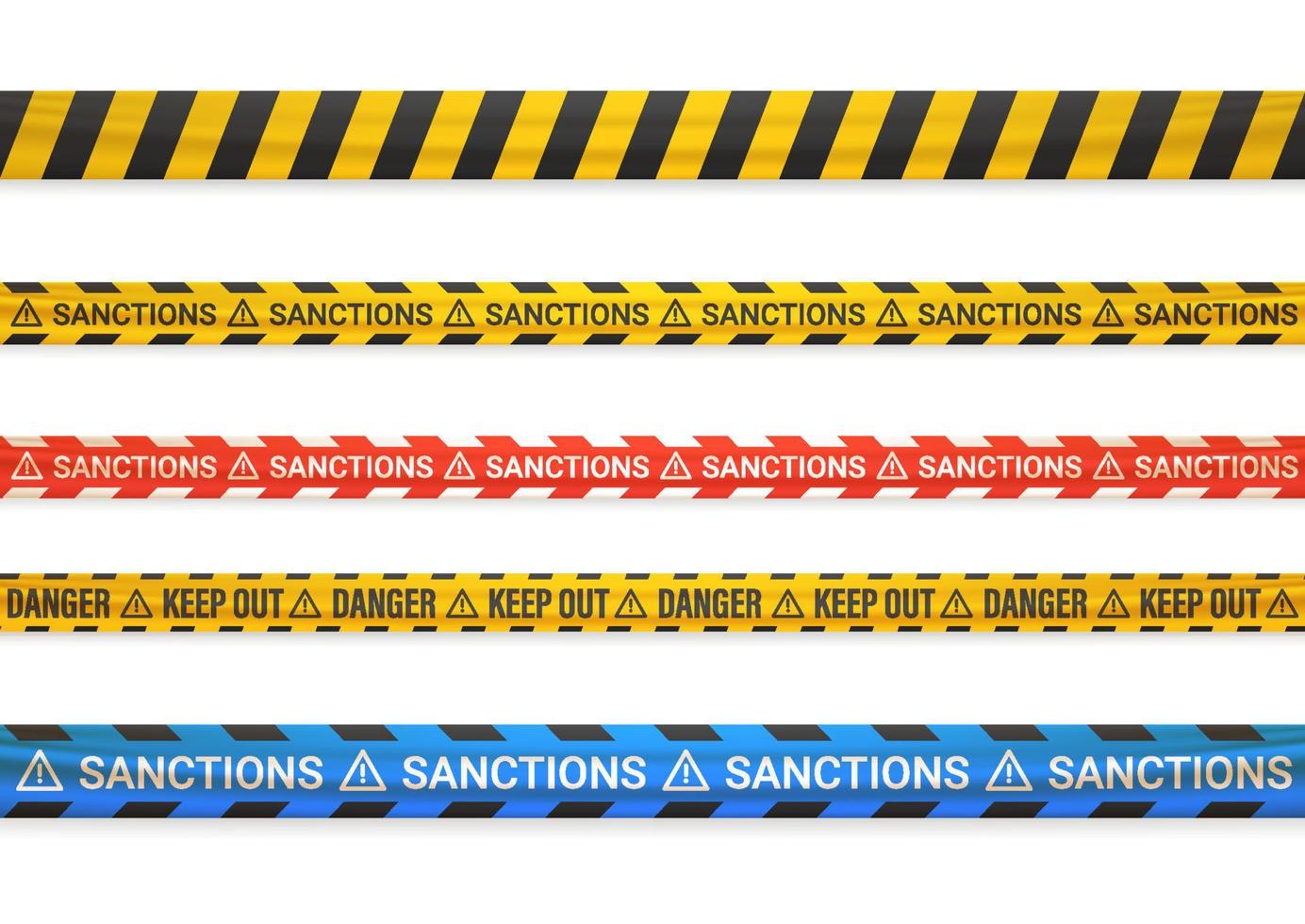 Tape with Sanctions word. Vector template
