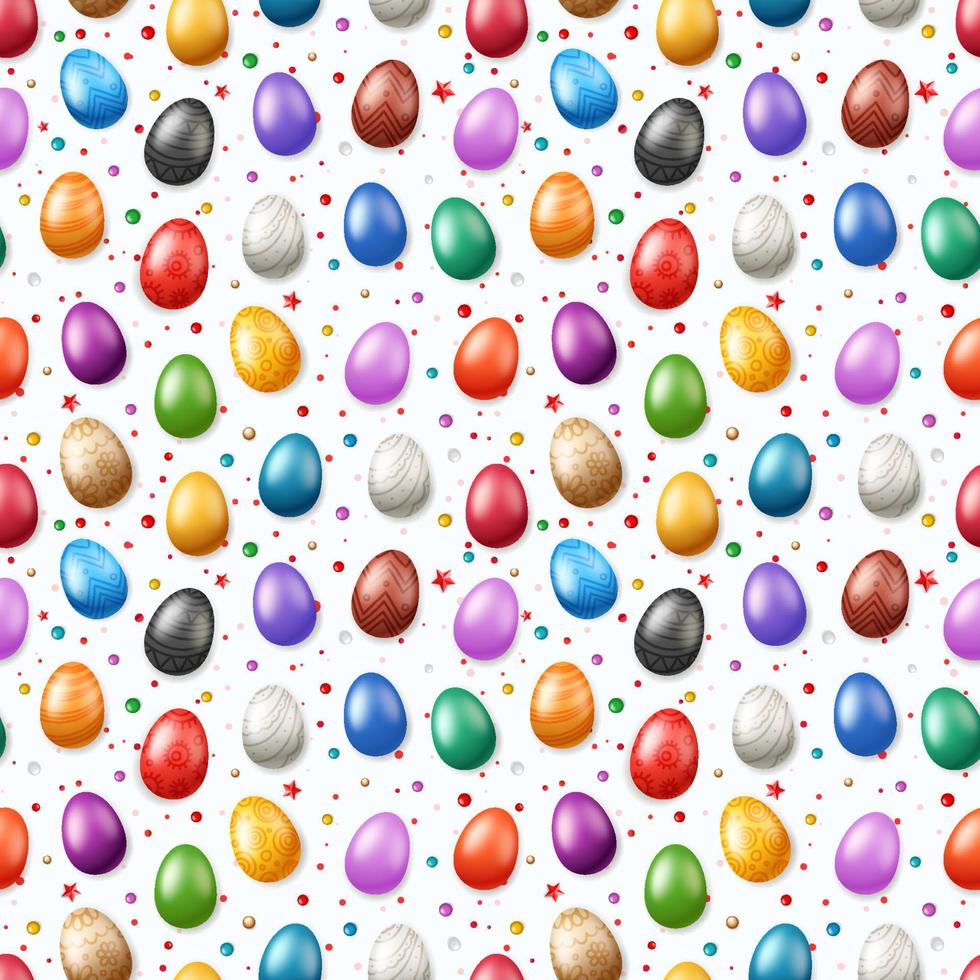 Vector seamless pattern with Easter eggs. Easter holiday background for printing, wrap and wallpapers