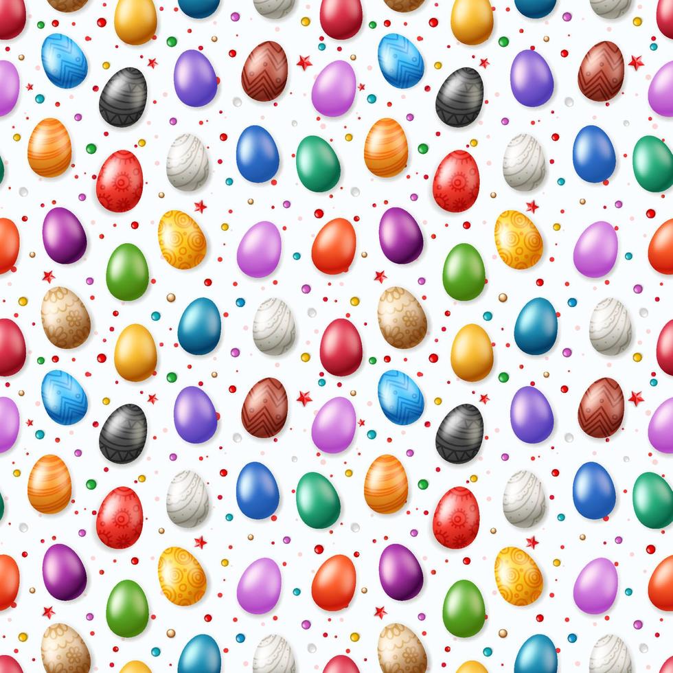 patrón transparente de vector con huevos de Pascua. fondo de vacaciones de pascua para imprimir, envolver y fondos de pantalla