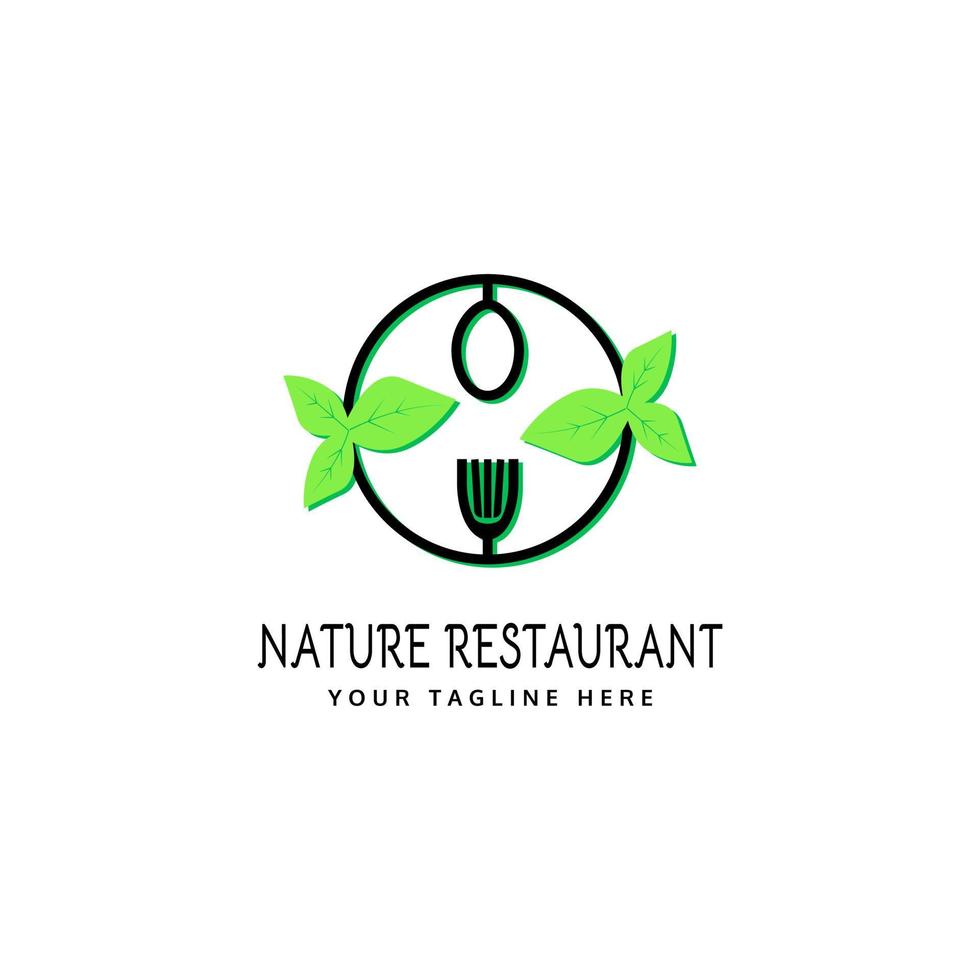 organic restaurant logo design, vector