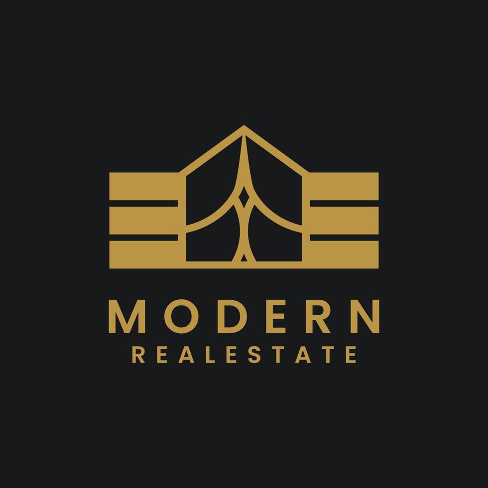 modern luxury gate logo vector