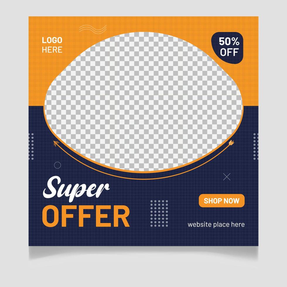 Super offer social media post template vector