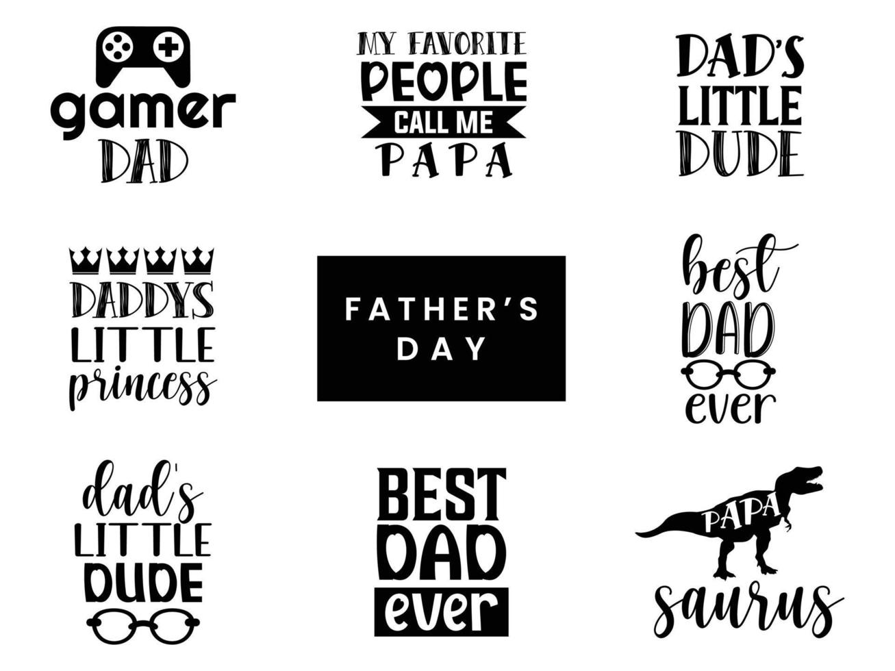 Set with lettering for father's day t shirt vector