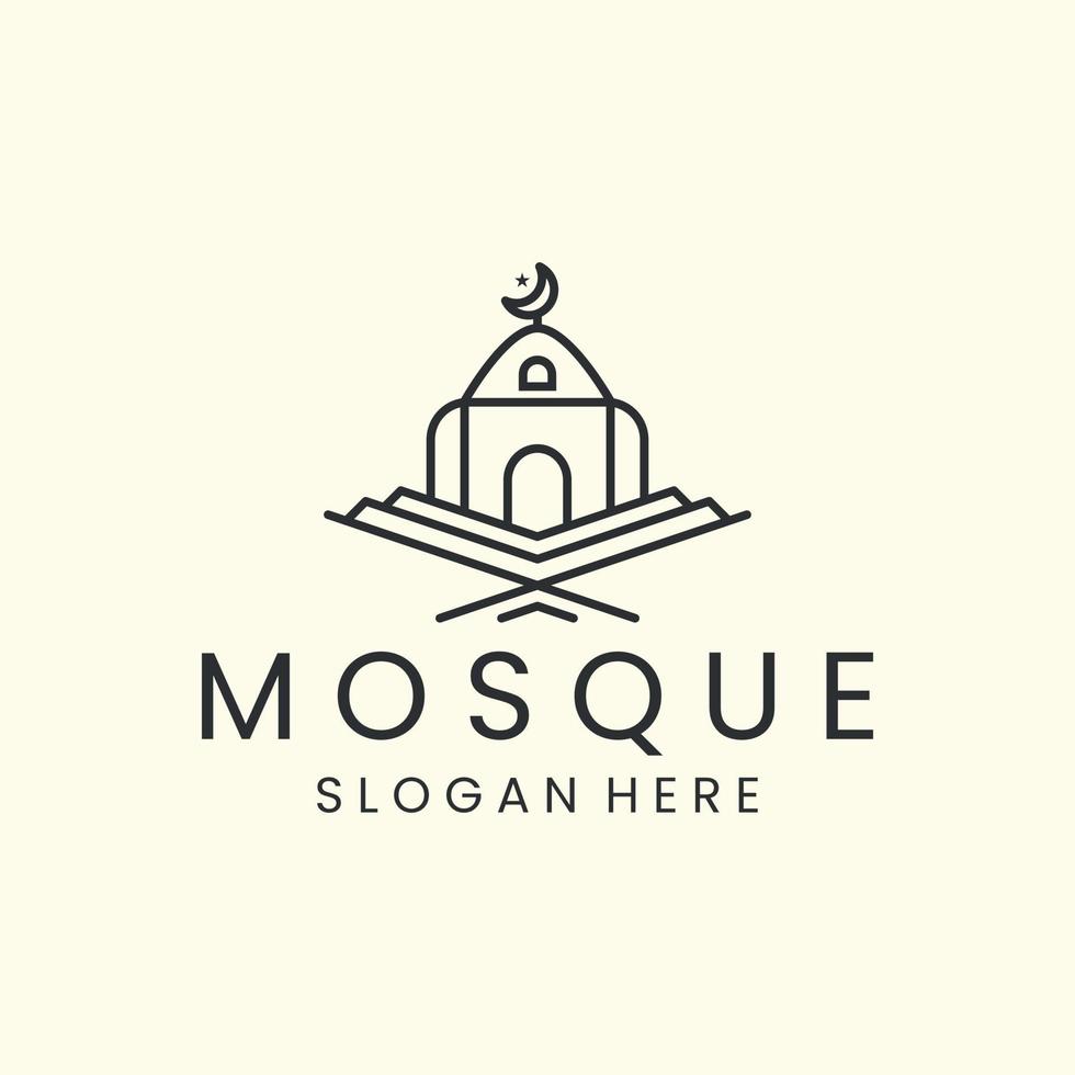 mezquita con diseño de plantilla de icono de logotipo de estilo lineal. ramadán, islam, ilustración vectorial vector