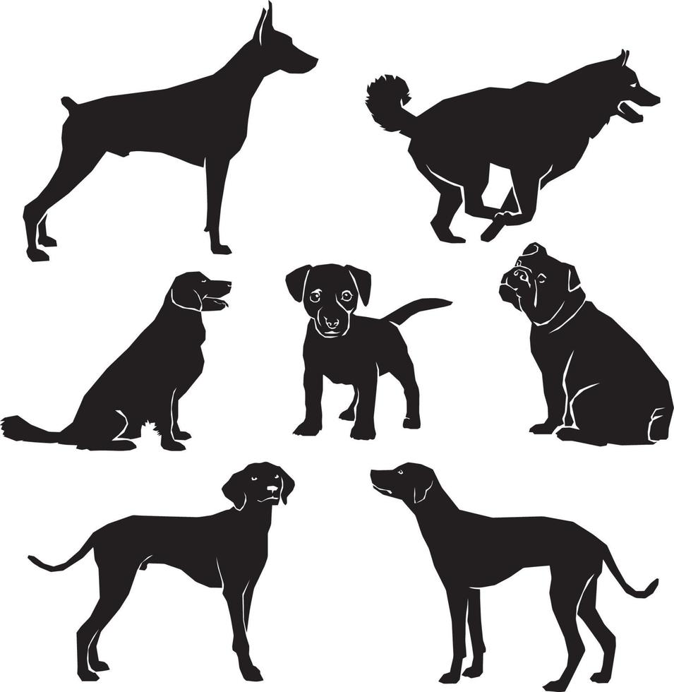 silueta de perro mascota vector
