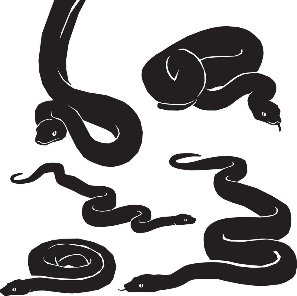 big snake silhouette vector