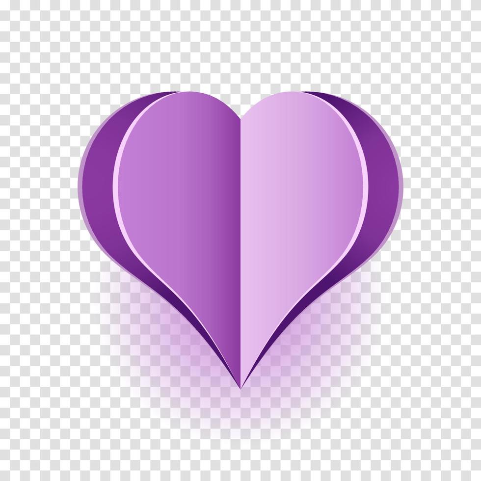 Paper heart design. Vector symbol of love in shape of heart for Happy Women's, Mothers day, birthday greeting card design. Vector illustration