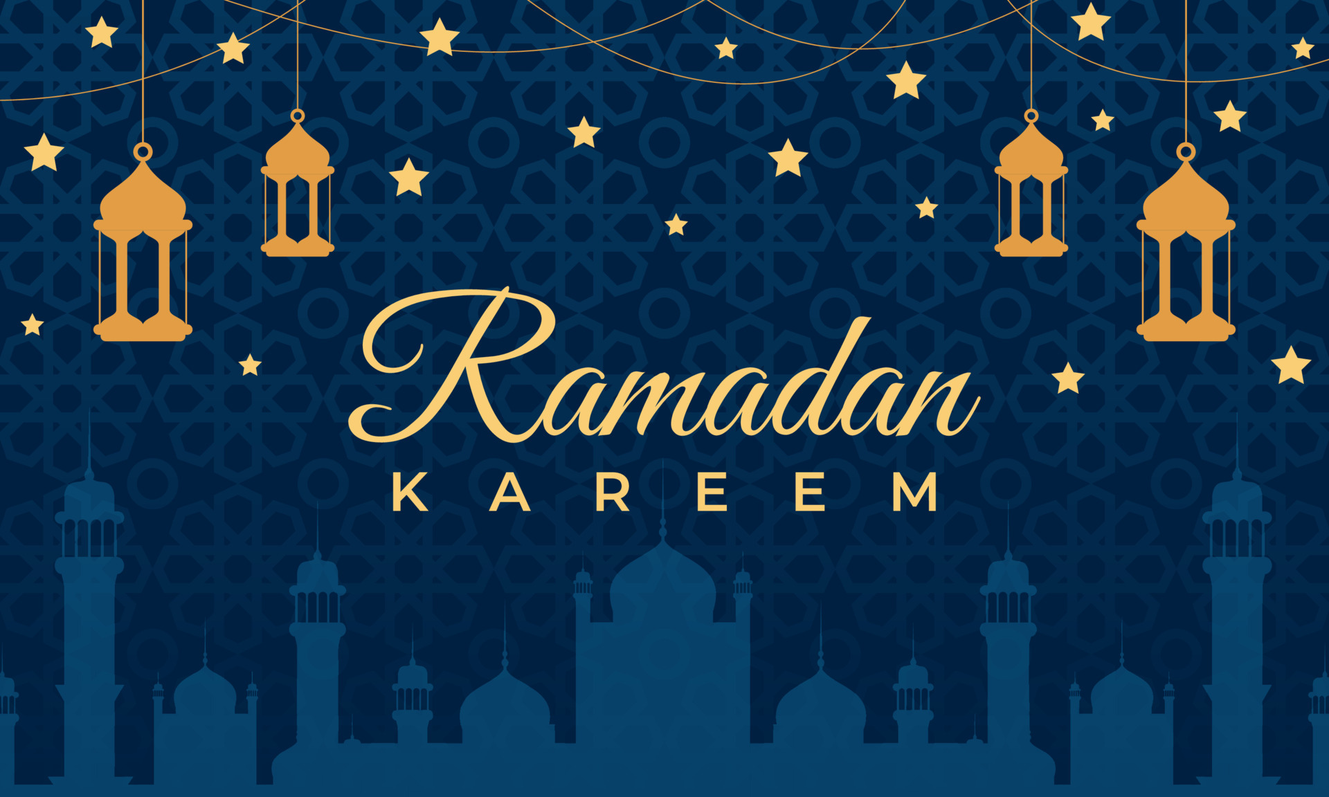 Ramadan Kareem horizontal vector banner. Ramadan Kareem greeting card