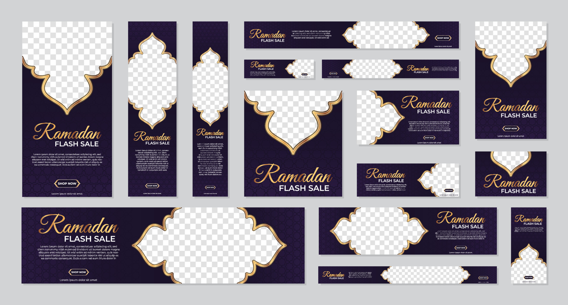 Ramadan sale promotion kit template with arabian style. Set of Ramadan sale  web banner template design. Vector illustration 7049083 Vector Art at  Vecteezy
