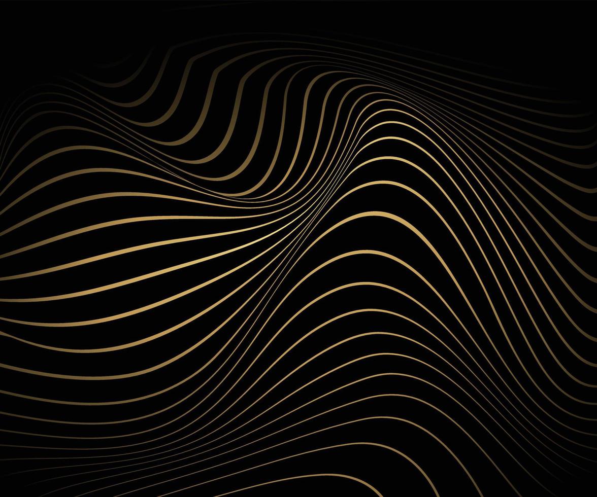 Gold wave line background vector