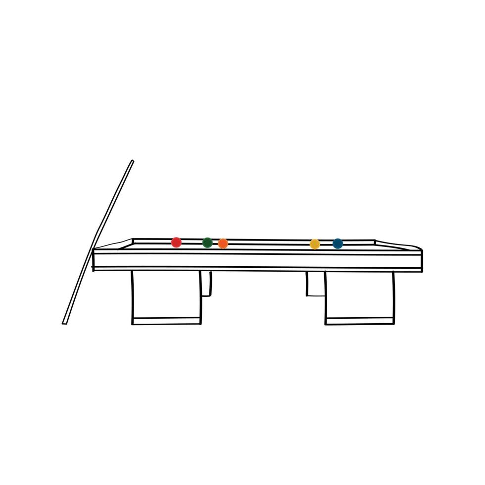 Pool table, snooker. Hand drawn vector