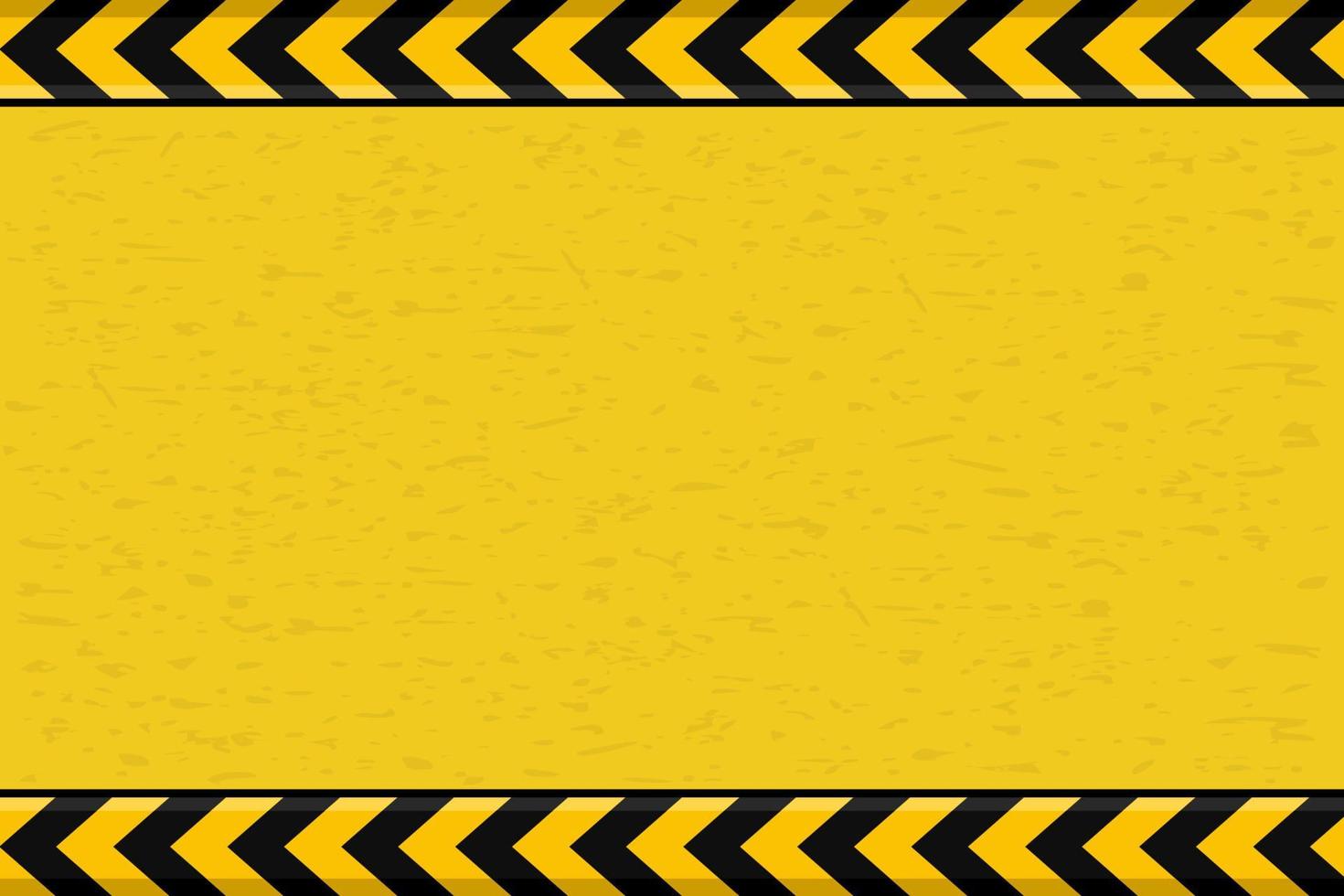 Contruction warning sign yellow black line arrow design background vector