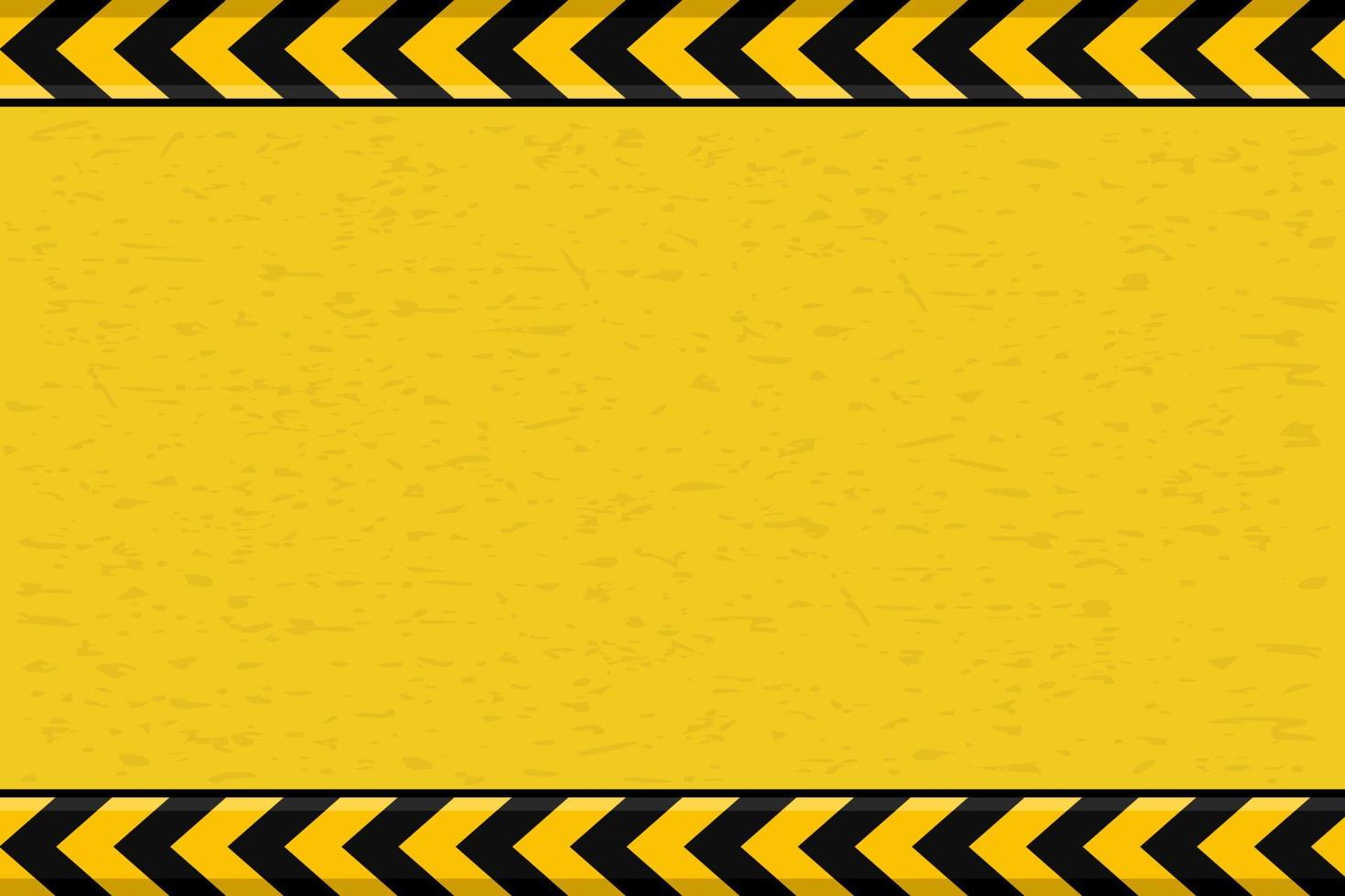 Contruction warning sign yellow black line arrow design background vector