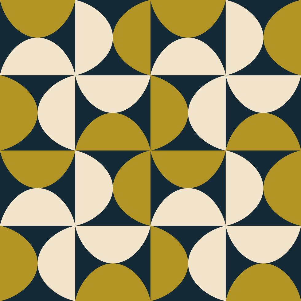 Ethnic white-green abstract geometric flower shape Scandinavian style seamless pattern on navy blue background. Use for fabric, textile, interior decoration elements, wrapping. vector
