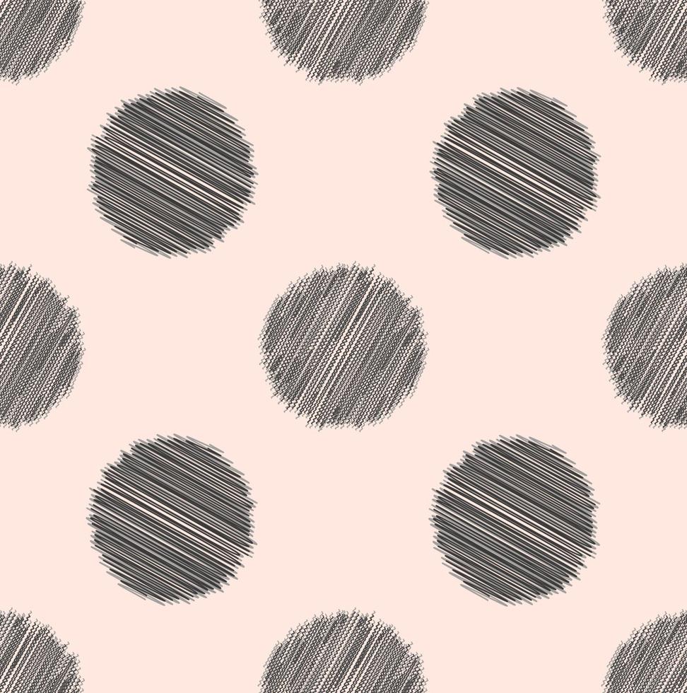 línea pequeña aleatoria zig zag garabato en forma geométrica circular fondo de patrón sin costuras. diseño moderno en color gris crema. uso para telas, textiles, elementos de decoración de interiores, tapicería. vector