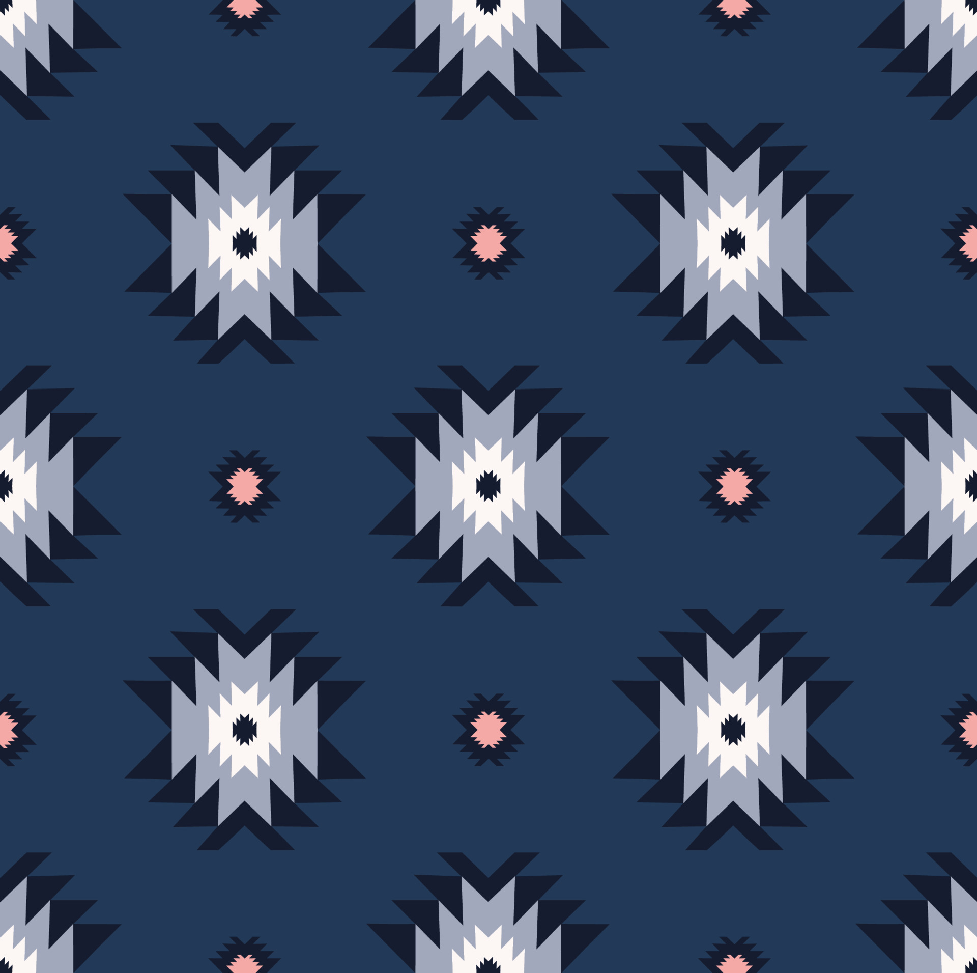 Aztec Pattern Wallpaper Blue