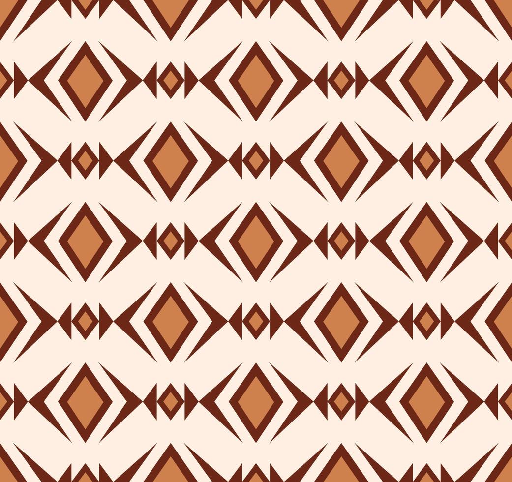 Geometric rhombus triangle line grid shape seamless pattern background. Ethnic tribal brown color design. Use for fabric, textile, interior decoration elements, upholstery, wrapping. vector