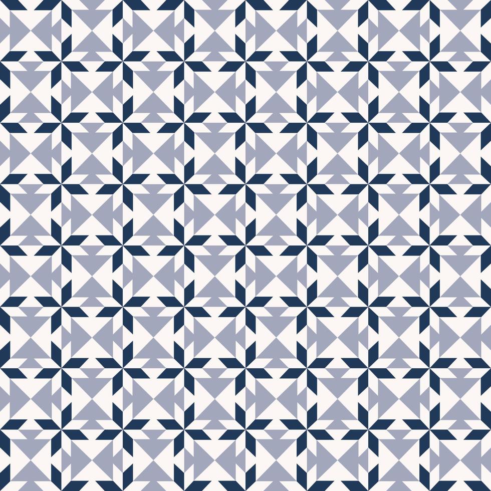Abstract geometric shape seamless background. Islamic, Sino-Portuguese or peranakan blue color star flower pattern. Use for fabric, textile, interior decoration elements, upholstery, wrapping. vector