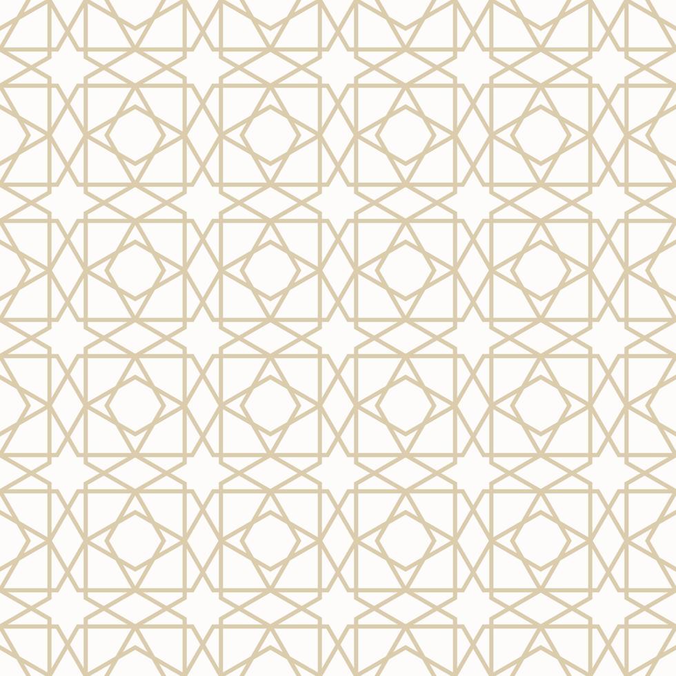 Geometric islamic persian hexagon star overlapping line shape seamless pattern yellow gold color background. Use for fabric, textile, interior decoration elements. vector