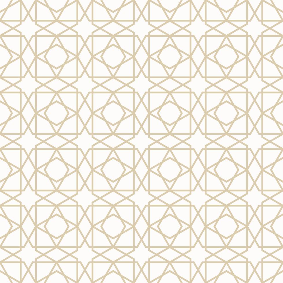 Geometric islamic persian hexagon star overlapping line shape seamless pattern yellow gold color background. Use for fabric, textile, interior decoration elements. vector