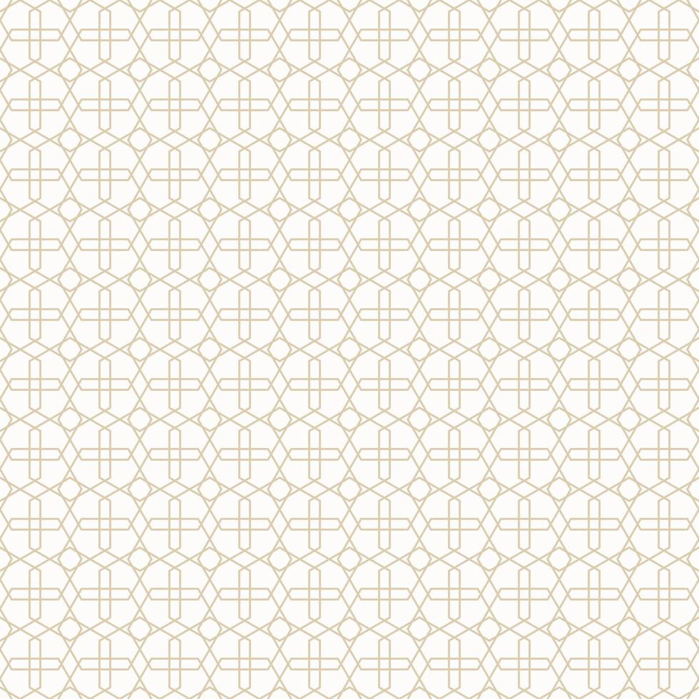 Geometric islamic persian hexagon and cross overlapping line shape seamless pattern yellow gold color background. Use for fabric, textile, interior decoration elements. vector