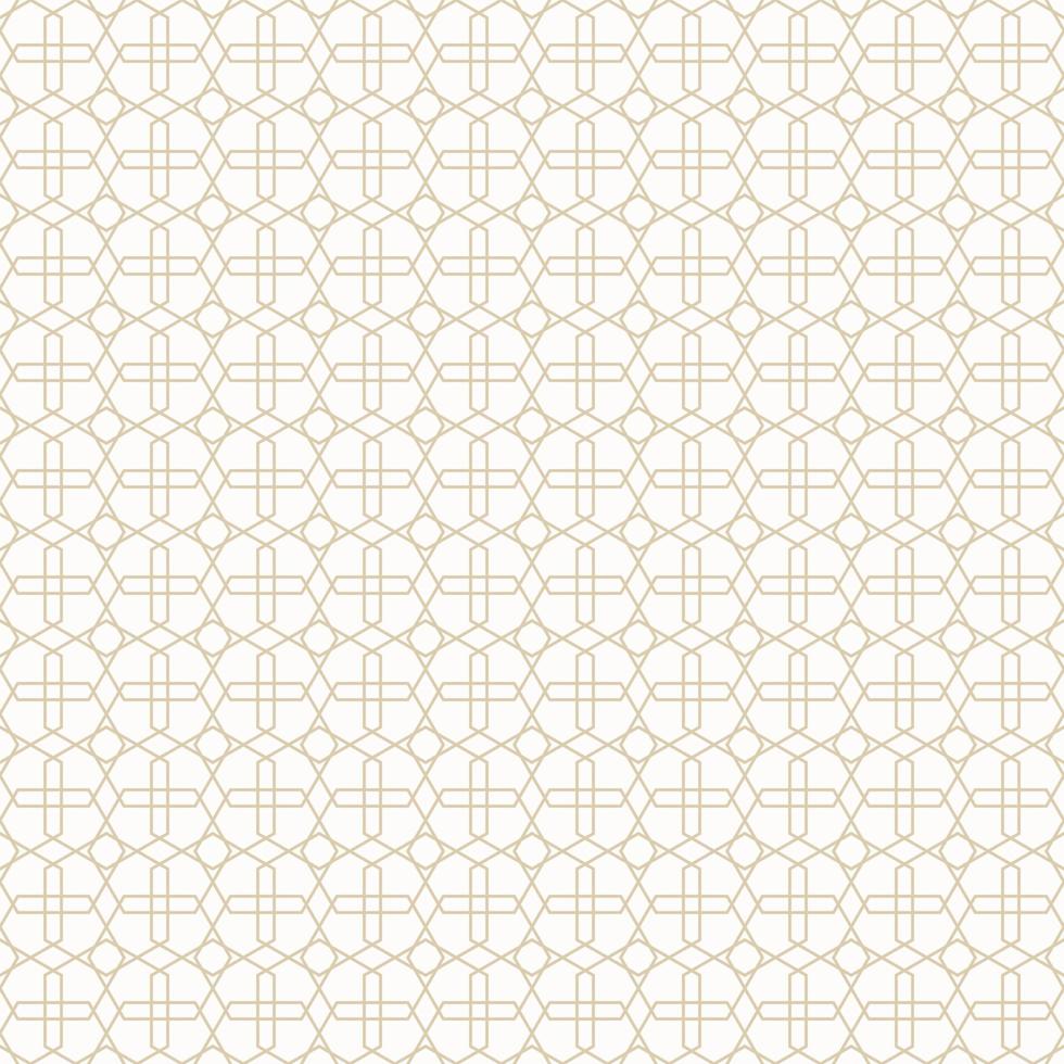 Geometric islamic persian hexagon and cross overlapping line shape seamless pattern yellow gold color background. Use for fabric, textile, interior decoration elements. vector