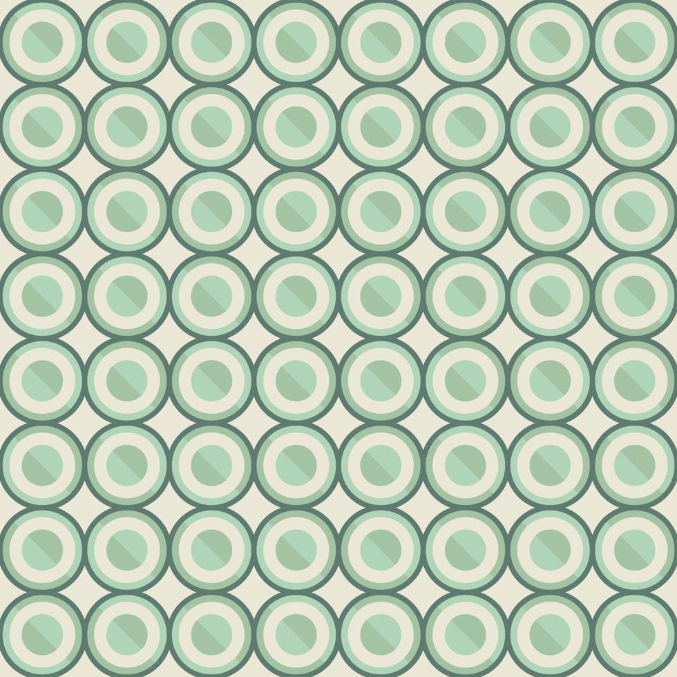 Small geometric random diagonal half circle grid seamless pattern retro green and white cream background. Use for fabric, textile, interior decoration elements, upholstery, packaging, wrapping. vector