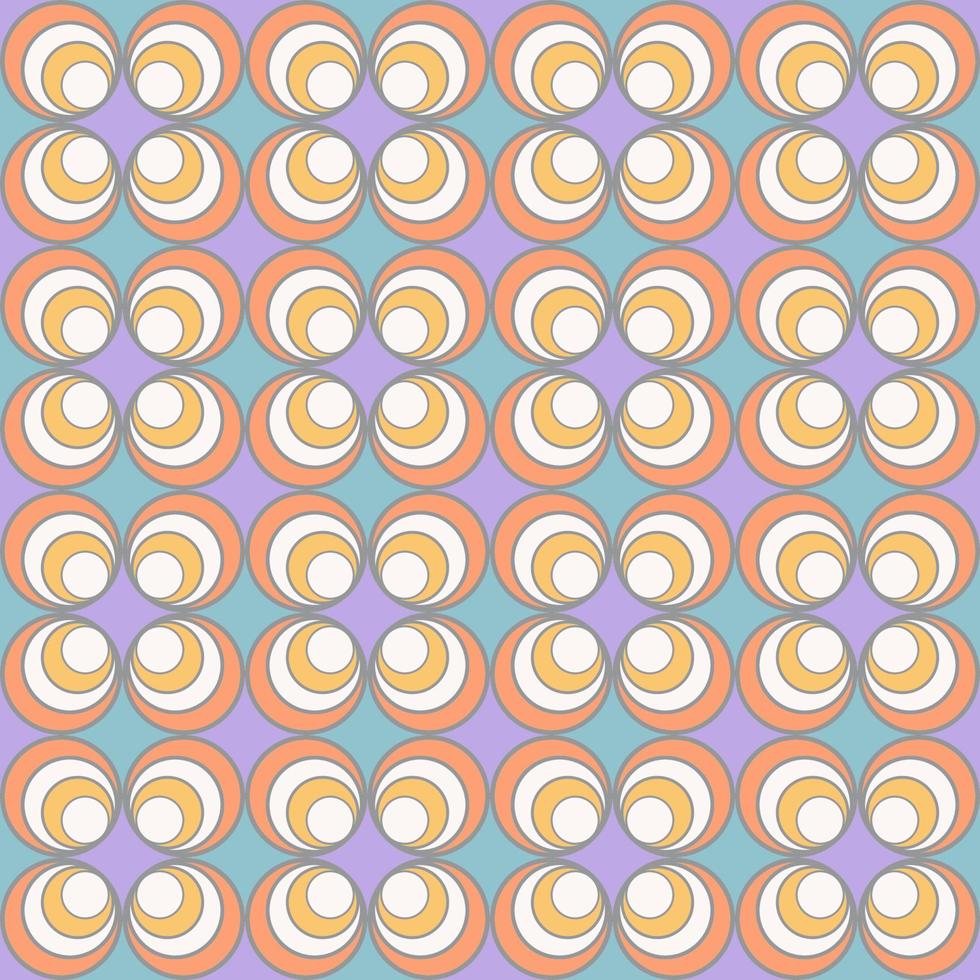 Abstract small circles random shape psychedelic retro rainbow color seamless pattern background. Use for fabric, textile, interior decoration elements, upholstery, wrapping. vector