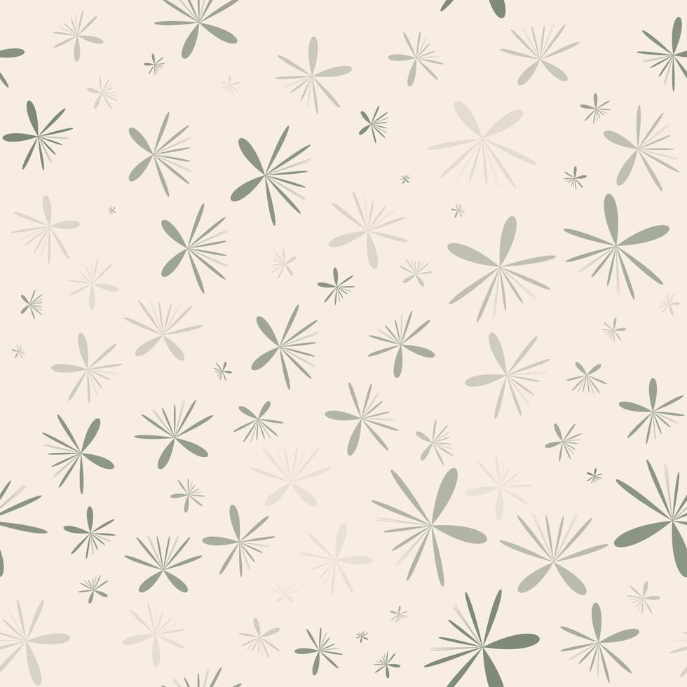 forma de arte de flor voladora aleatoria geométrica color verde pastel natural fondo de patrón sin costuras. uso para tela, textil, cubierta, tapicería, elementos de decoración interior, envoltura, embalaje. vector