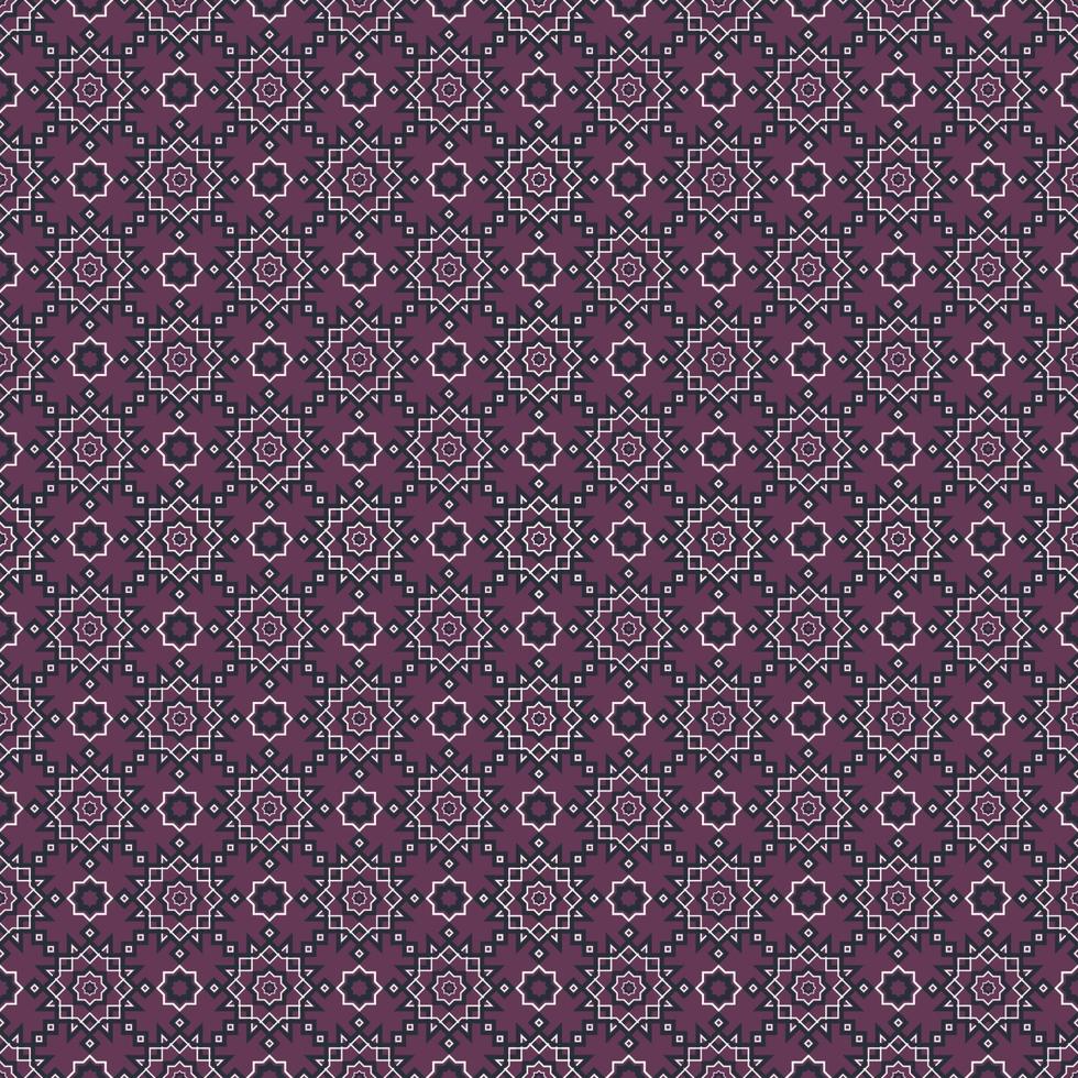 Islamic purple color geometric small star shape seamless pattern background. Batik Sarong or silk pattern. Use for fabric, textile, interior decoration elements, wrapping. vector