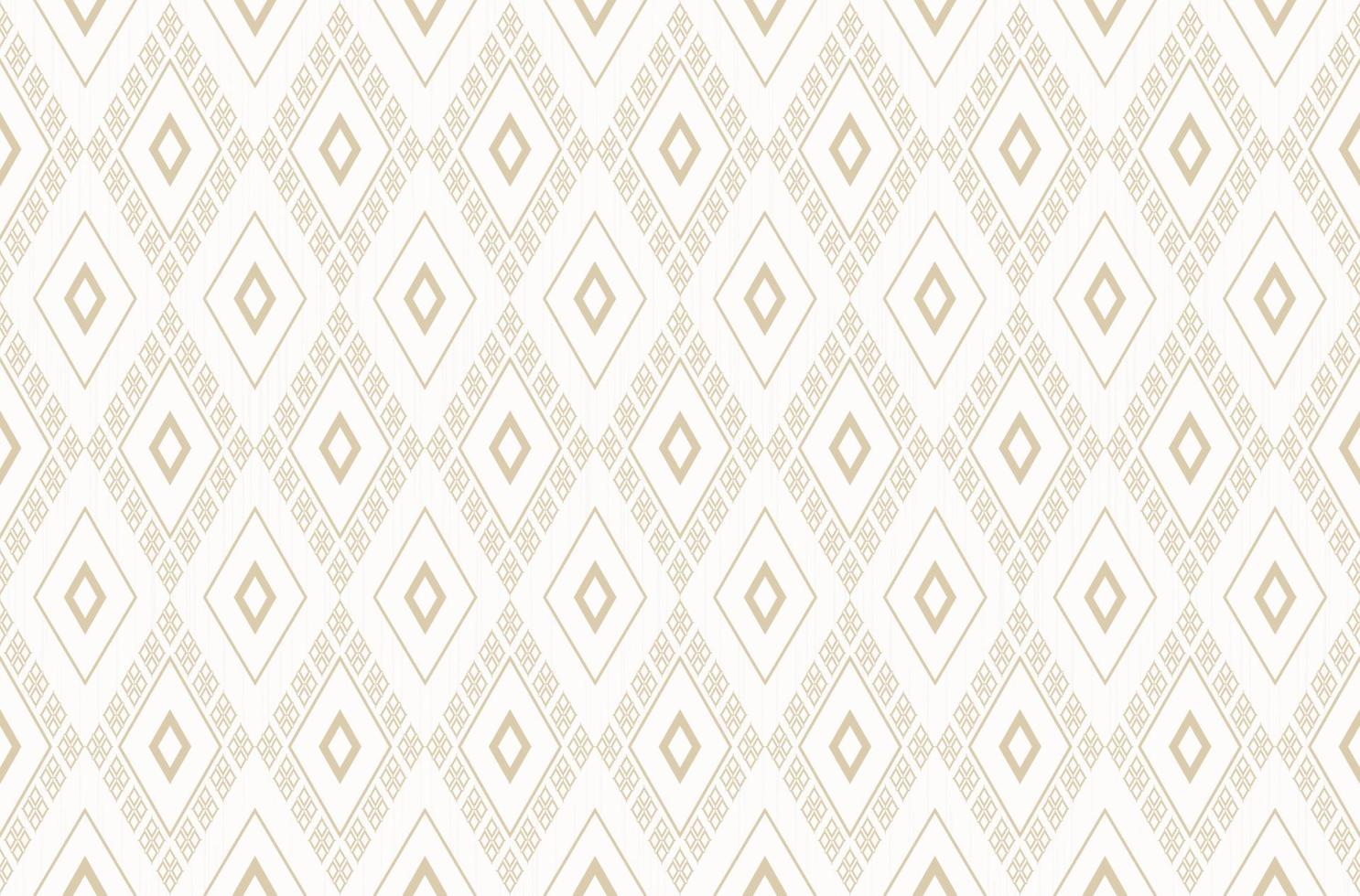 Ikat ethnic rhombus geometric shape seamless pattern light yellow gold color background. Use for fabric, textile, interior decoration elements, wrapping. vector