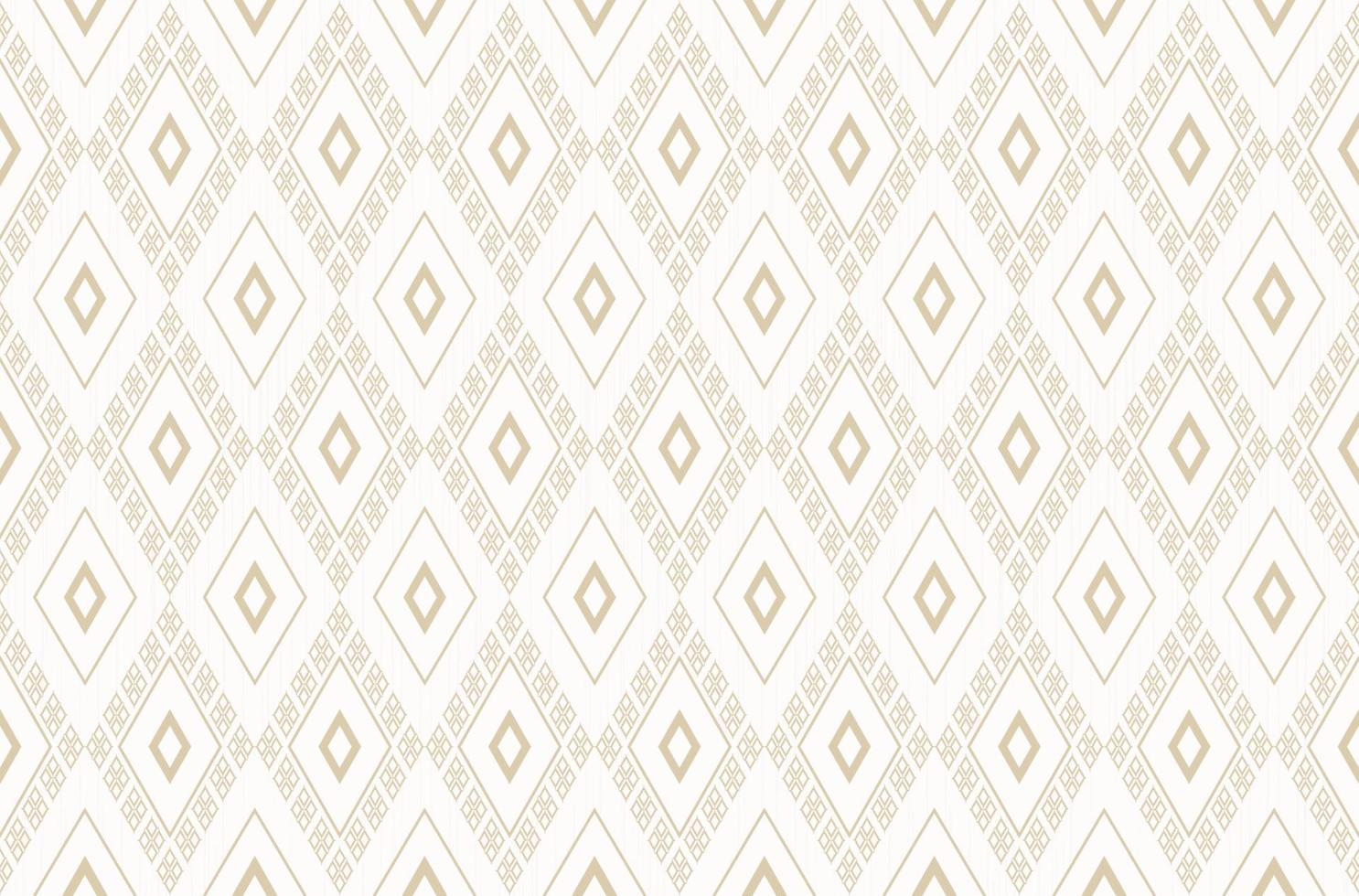 Ikat ethnic rhombus geometric shape seamless pattern light yellow gold color background. Use for fabric, textile, interior decoration elements, wrapping. vector