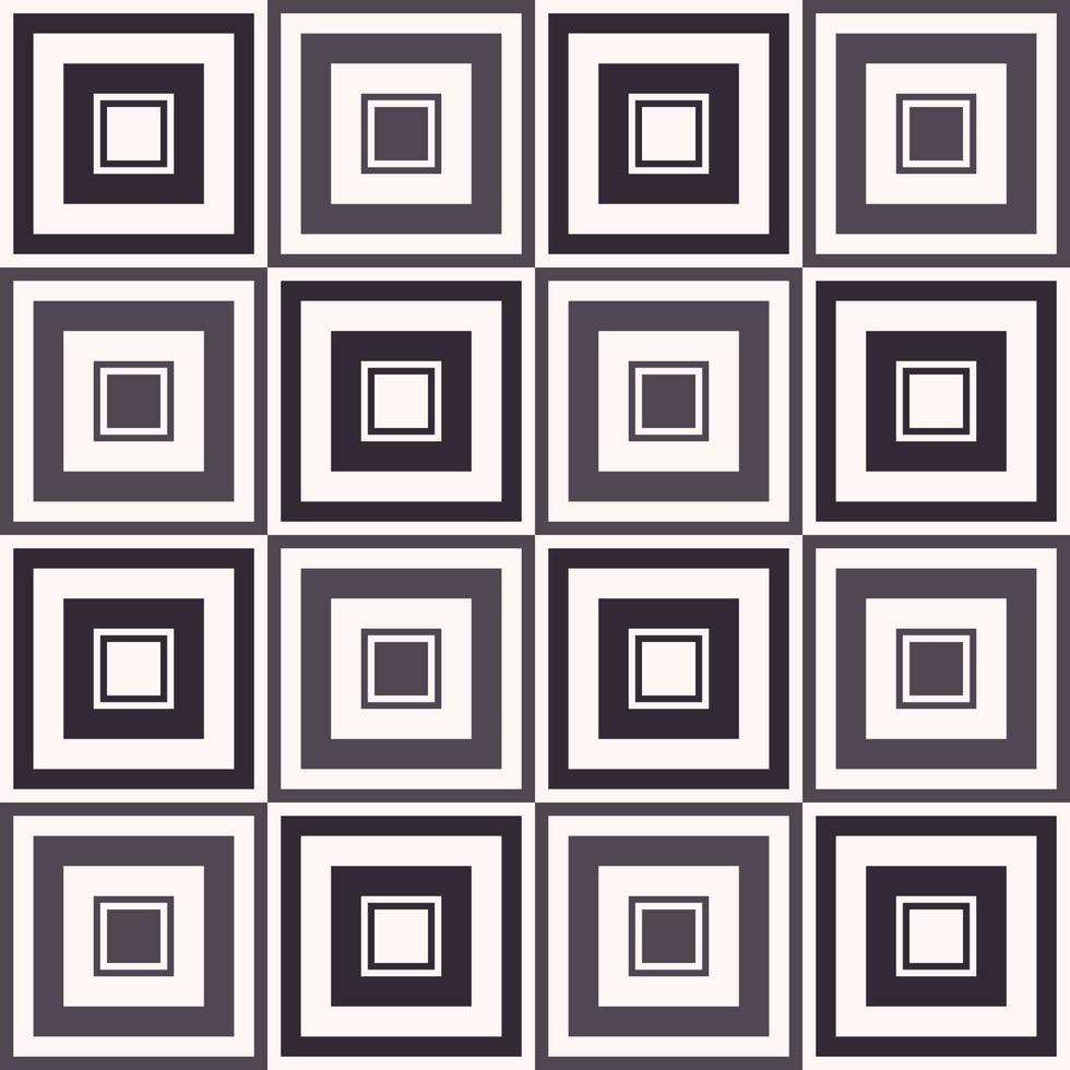 superposición geométrica cuadrícula cuadrada sin costuras patrón negro gris monocromo color de fondo. uso para telas, textiles, elementos de decoración de interiores, tapicería, envoltura. vector