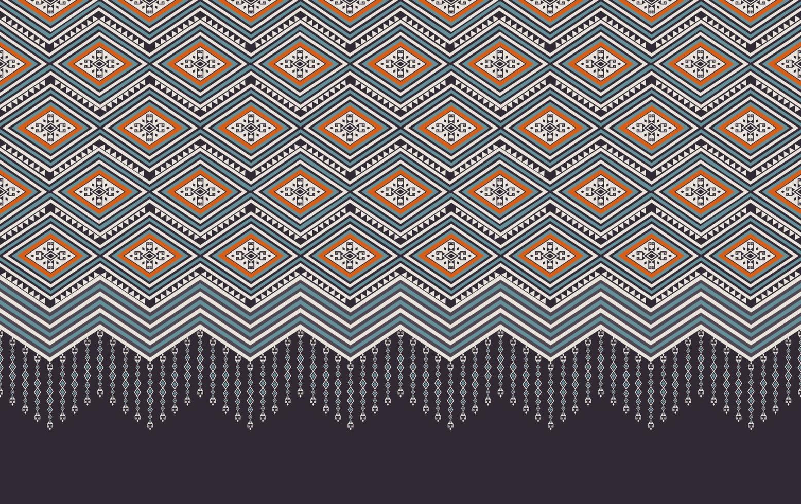 nativo azteca tribal rombo geométrico zig zag línea forma fondo transparente. diseño de patrón de color étnico. uso para telas, textiles, elementos de decoración de interiores, tapicería, envoltura. vector