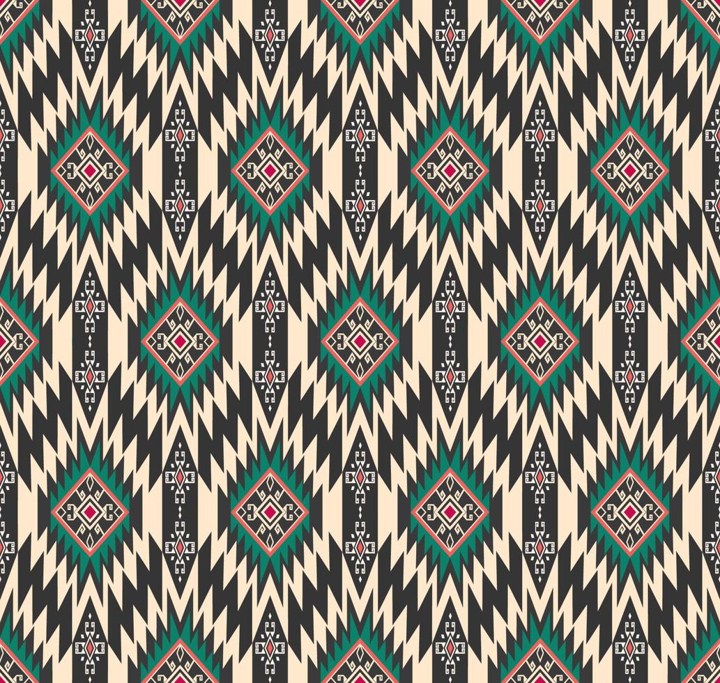 patrón sin costuras de forma geométrica tradicional tribal étnica sobre fondo de color negro. patrón de pareo batik. uso para telas, textiles, elementos de decoración de interiores, tapicería, envoltura. vector