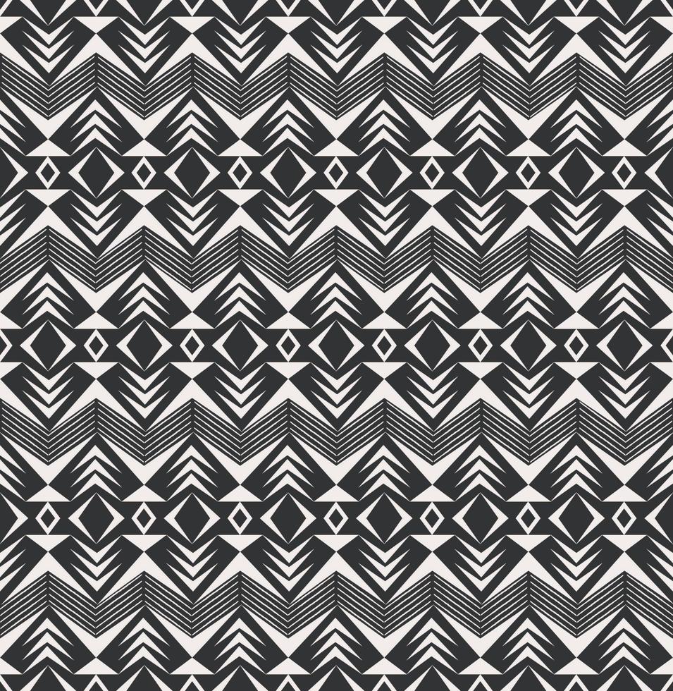 Cuadrado de rombo geométrico tribal étnico, chevron, forma de línea en zig zag patrón sin costuras monocromo color de fondo. uso para telas, textiles, elementos de decoración de interiores, tapicería, envoltura. vector