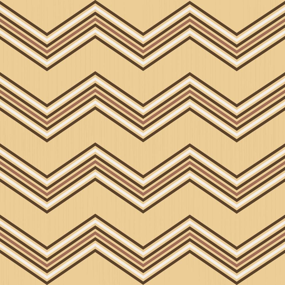 fondo de patrón sin costuras de forma geométrica de chevron de línea múltiple o zig zag. estilo de color marrón étnico. uso para telas, textiles, elementos de decoración de interiores, tapicería, envoltura. vector