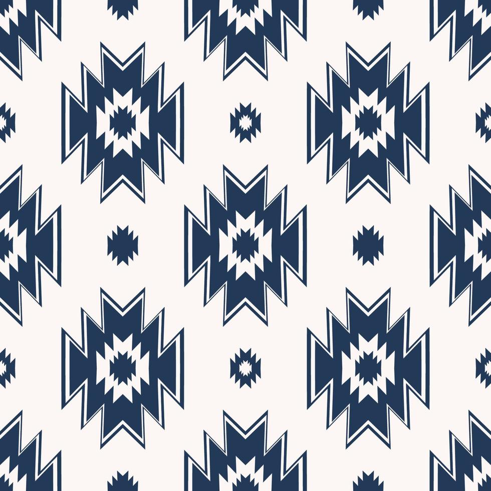 Ethnic tribal modern geometric shape blue color simple pattern design seamless background. Use for fabric, textile, interior decoration elements, upholstery, wrapping. vector