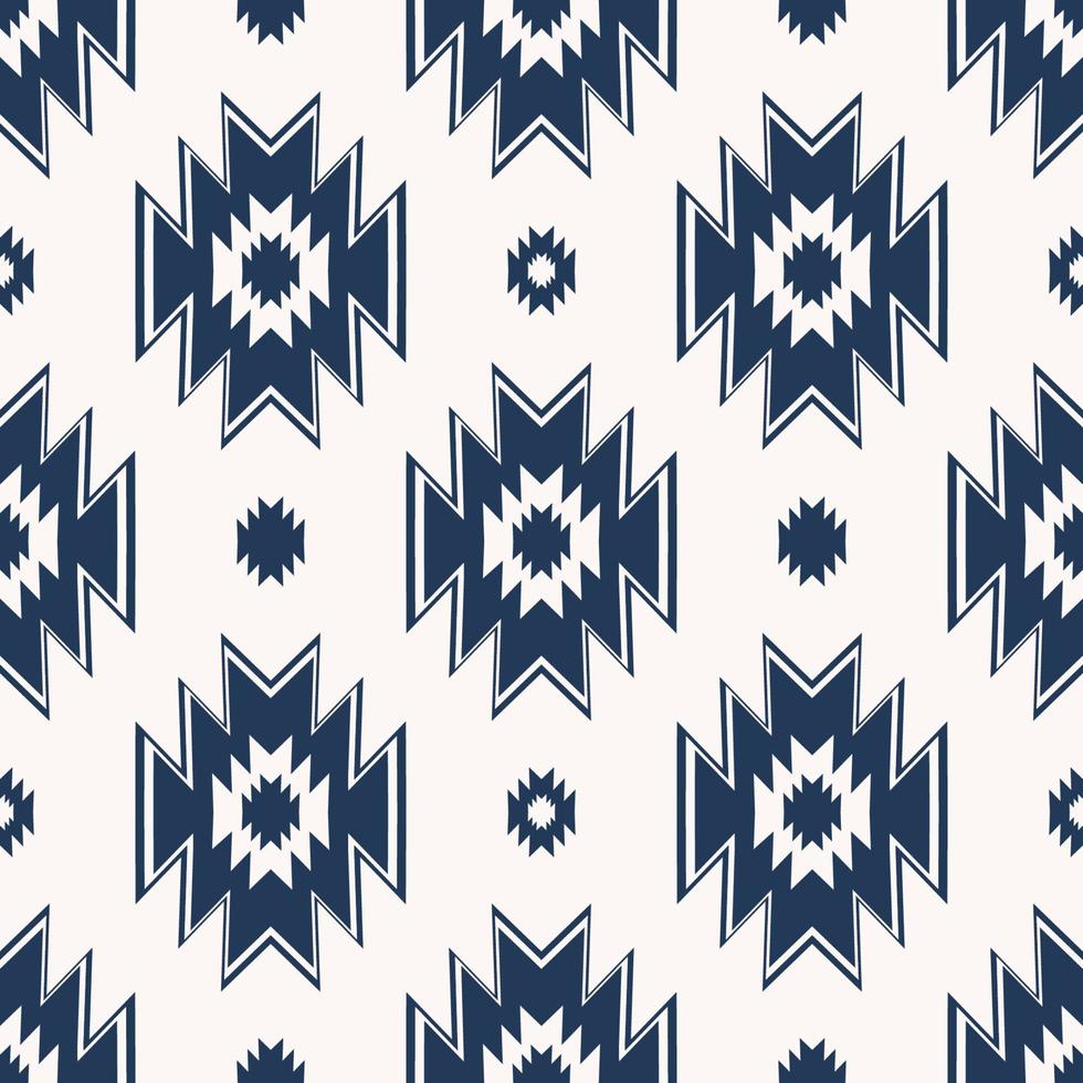 Ethnic tribal modern geometric shape blue color simple pattern design seamless background. Use for fabric, textile, interior decoration elements, upholstery, wrapping. vector