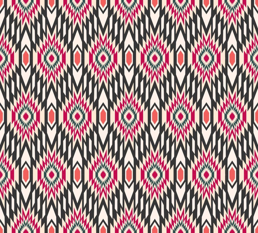 Fondo de color rojo púrpura de patrones sin fisuras de forma geométrica tradicional tribal étnica. patrón de pareo batik. uso para telas, textiles, elementos de decoración de interiores, tapicería, envoltura. vector