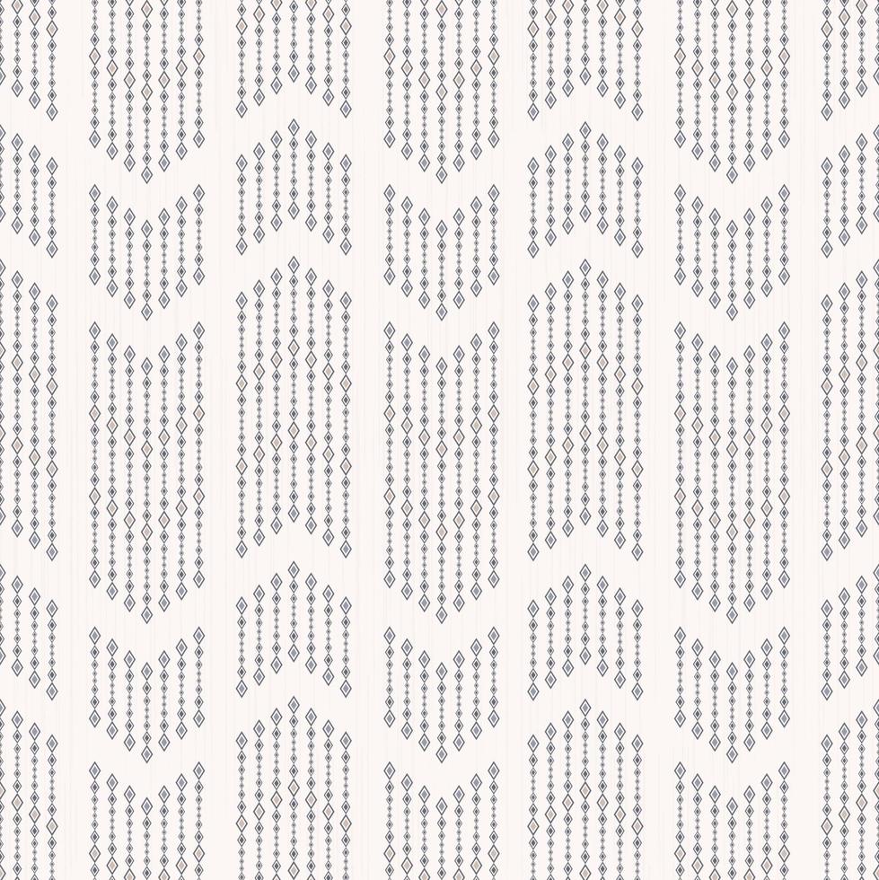 pequeñas líneas de rombo en forma de chevron patrón sin costuras sobre fondo de textura de crema blanca. ikat, batik, patrón étnico en zig zag. uso para telas, textiles, elementos de decoración de interiores, tapicería. vector