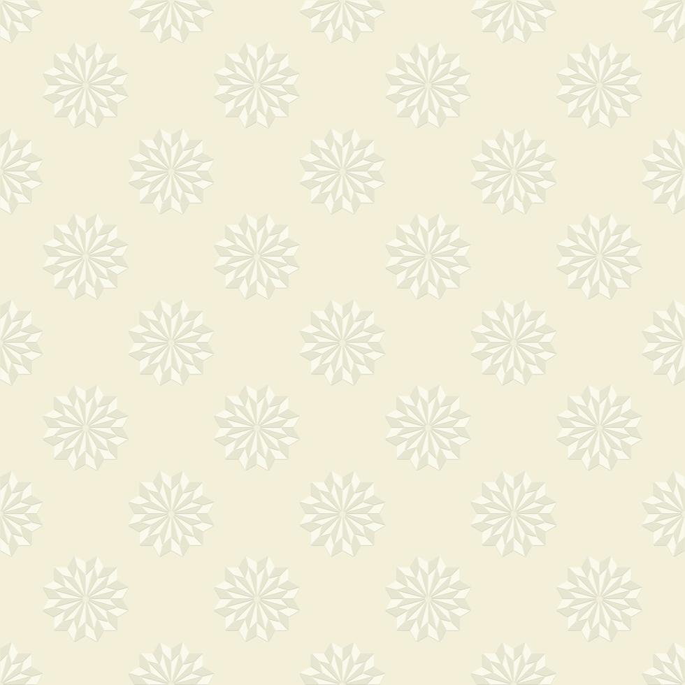 Geometric flower shape grid seamless pattern modern cream grey color background. Use for fabric, textile, interior decoration elements, wrapping. vector