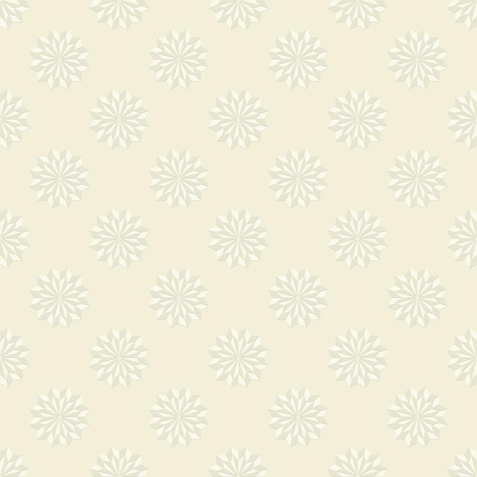 Geometric flower shape grid seamless pattern modern cream grey color background. Use for fabric, textile, interior decoration elements, wrapping. vector