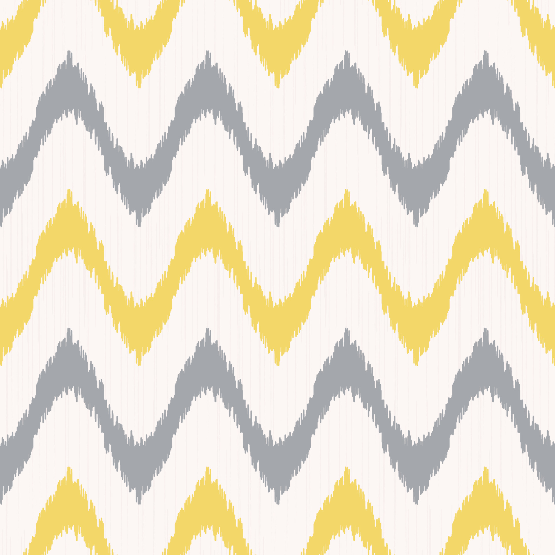Ikat rounded zig zag or line wave shape seamless pattern random yellow