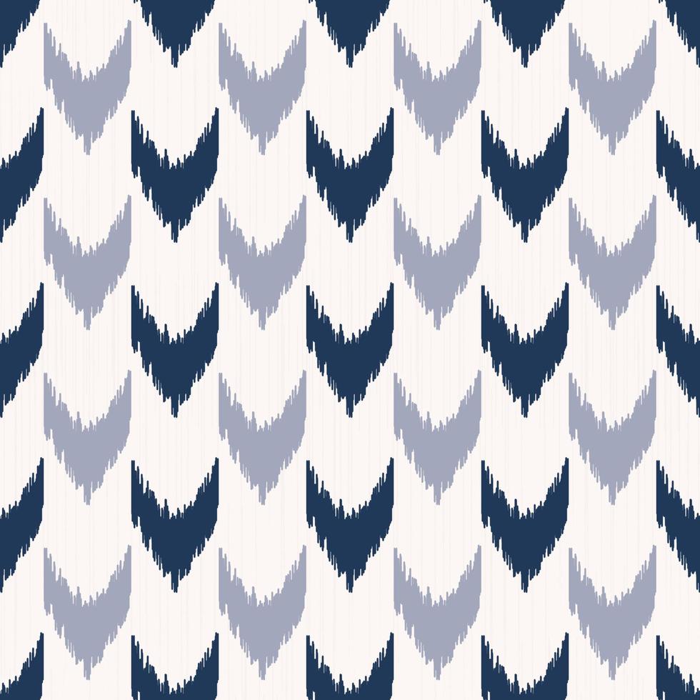 Ikat vertical chevron or hounds tooth shape seamless pattern modern blue color texture background. Use for fabric, textile, cover, upholstery, interior decoration elements. vector