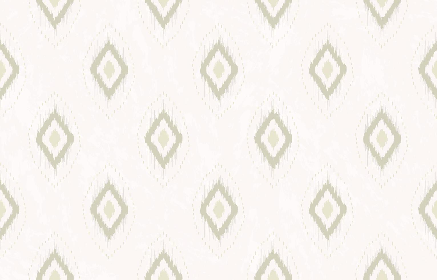 ikat forma de rombo geométrico de patrones sin fisuras fondo de textura de color gris crema pastel. uso para telas, textiles, elementos de decoración de interiores, envoltura. vector