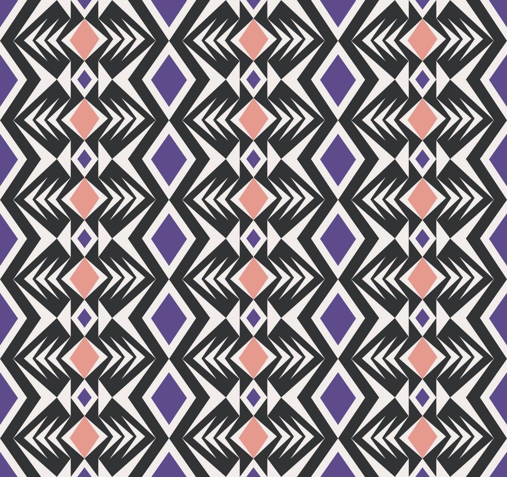 Geometric ethnic tribal rhombus square, triangle, chevron shape seamless pattern on black background. Use for fabric, textile, interior decoration elements, upholstery, wrapping. vector