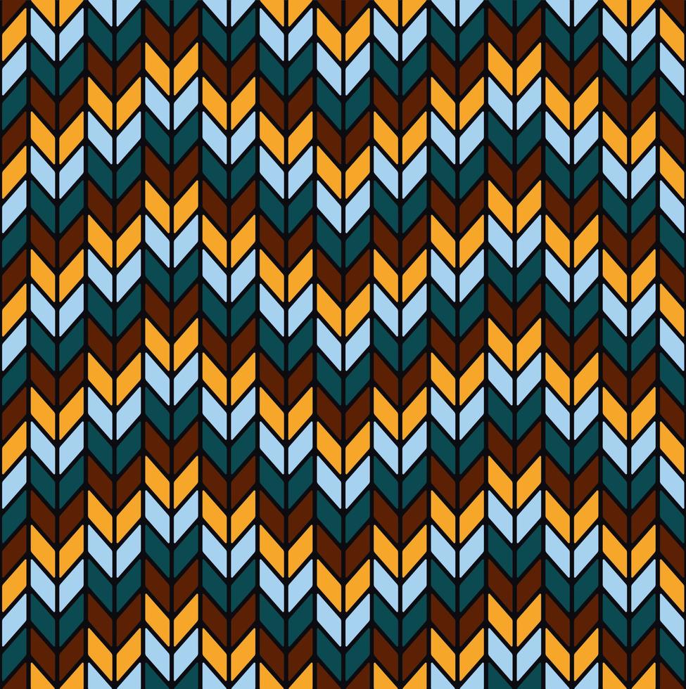 Small knit, herringbone or chevron geometric seamless pattern background. Ethnic tribal zig zag color style. Use for fabric, textile, interior decoration elements, upholstery, wrapping. vector